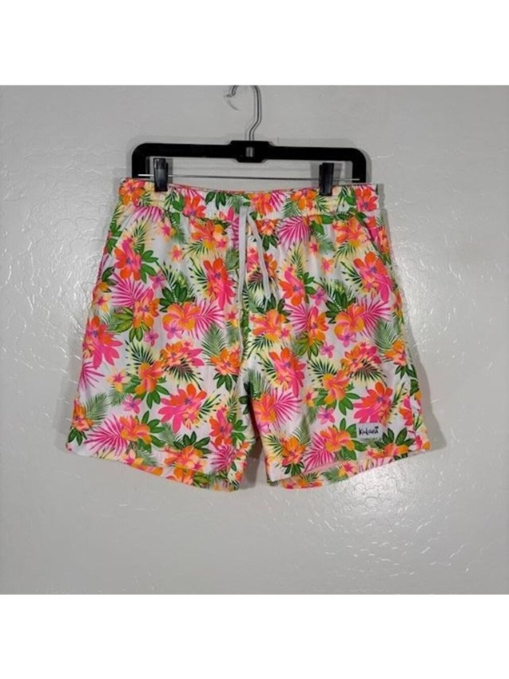 Kulani Kinis Swim Shorts Womens Large Multicolor Tropical Floral Lined Quick Dry